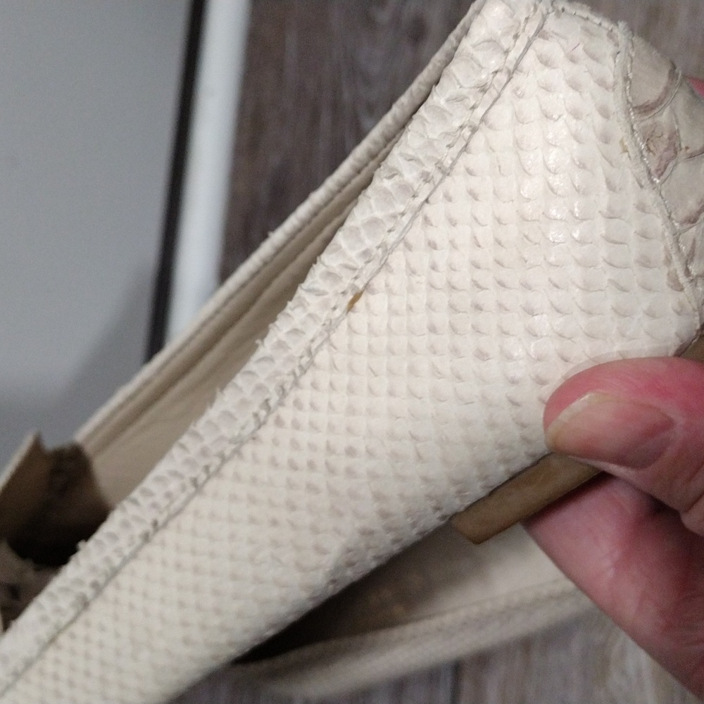 Talbots Cream Python Leather Flats. Mint Conditio… - image 7